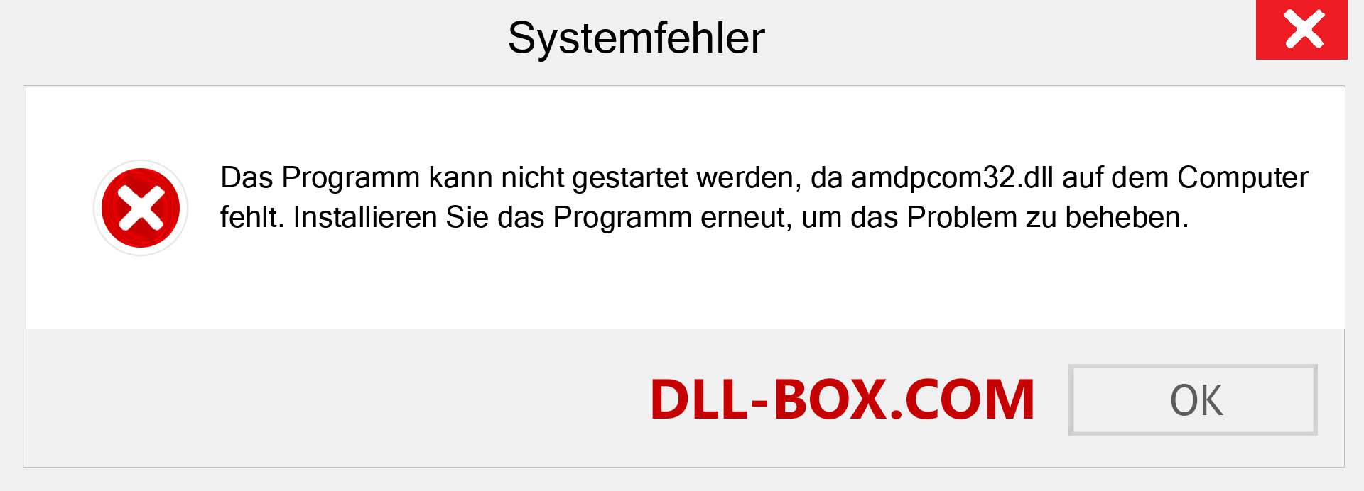 amdpcom32.dll-Datei fehlt?. Download für Windows 7, 8, 10 - Fix amdpcom32 dll Missing Error unter Windows, Fotos, Bildern